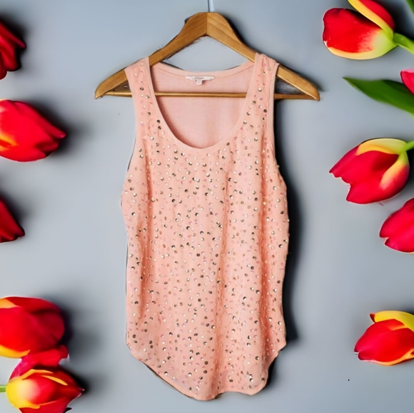 Candie's Tops - CANDIE'S pink sequin tank